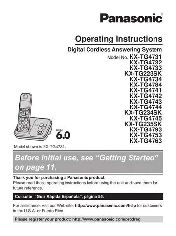 panasonic 6 0 answering machine manual Kindle Editon