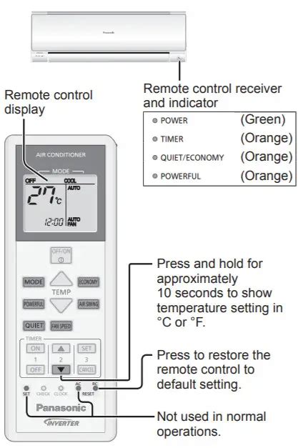 panasonic air conditioner remote control manual Kindle Editon