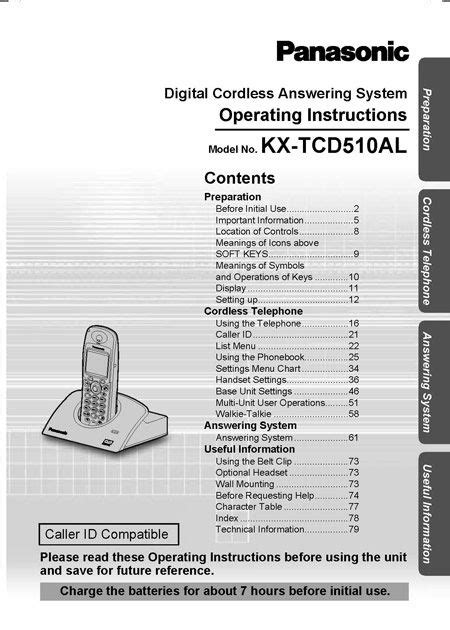 panasonic cordless user manual Kindle Editon