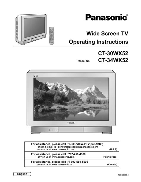 panasonic crt tv manual PDF