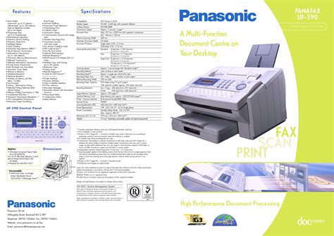 panasonic fax machine manual download PDF