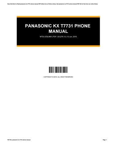 panasonic kx t7731 user manual PDF