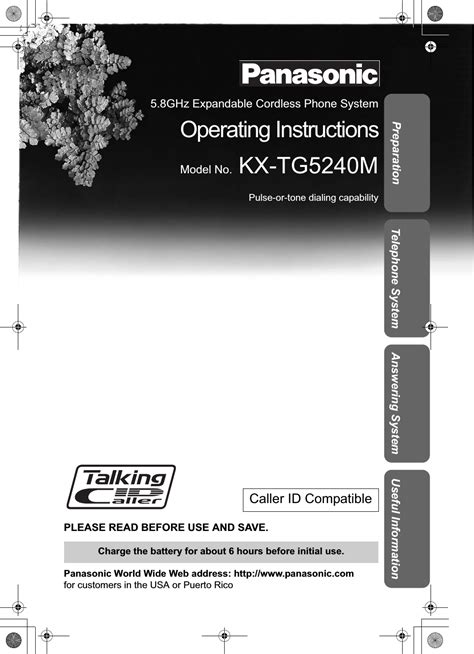 panasonic kx tg5240 user manual PDF