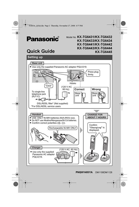 panasonic kx tg6431 manual Doc