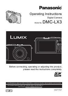 panasonic lumix lx3 service manual Reader