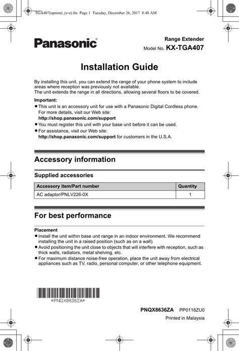 panasonic range extender manual PDF