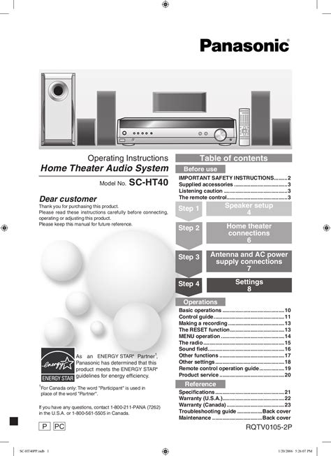 panasonic sa ht740 user manual Kindle Editon