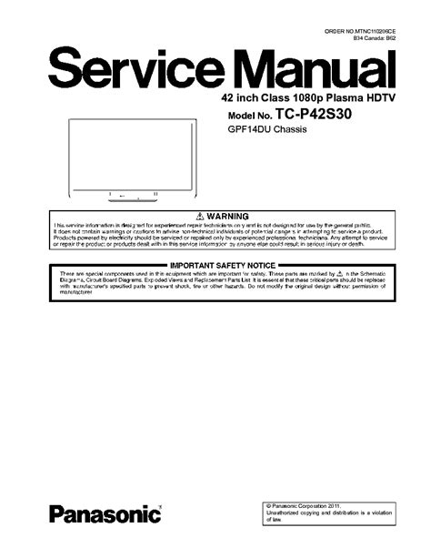 panasonic tc p42s30 manual PDF