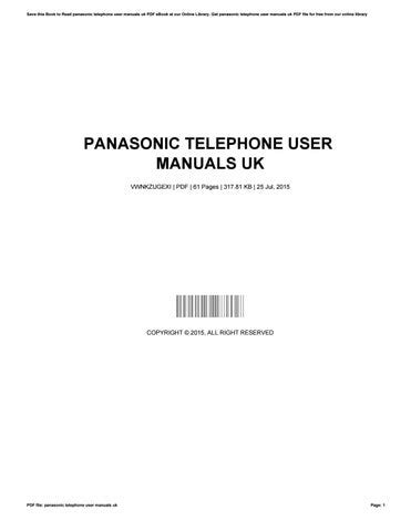 panasonic user manuals uk PDF