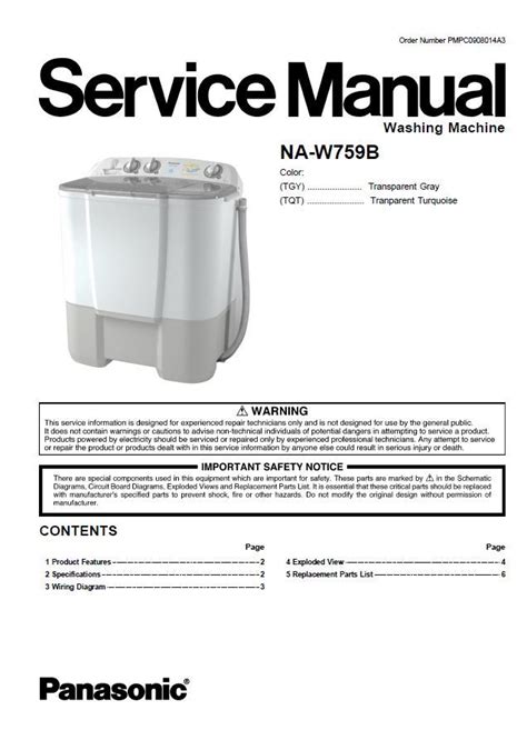 panasonic washing machine repair manual Epub