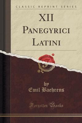 panegyrici latini classic reprint latin Doc