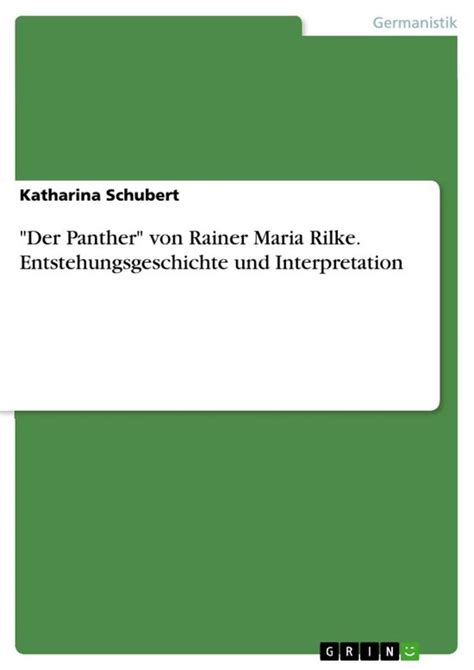 panther rainer rilke entstehungsgeschichte interpretation Doc