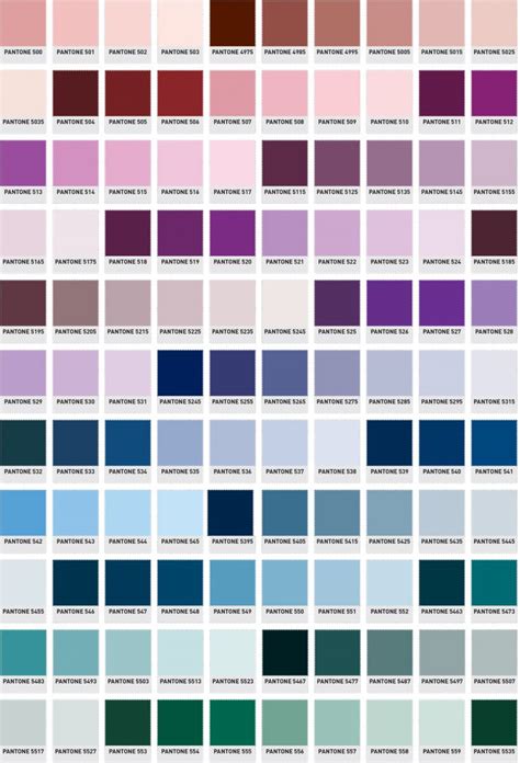 Pantone Color Chart Names
