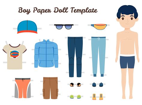 paper doll boy cutout template Kindle Editon