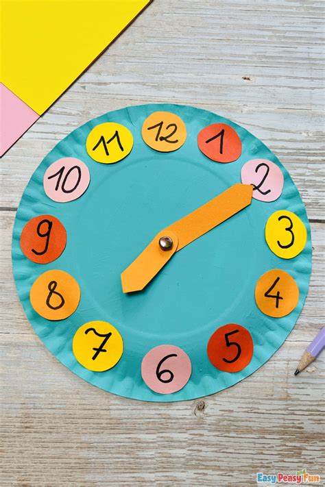 paper plate clock printable PDF