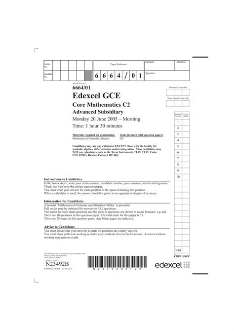 paper reference s edexcel gce papers xtremepapers PDF