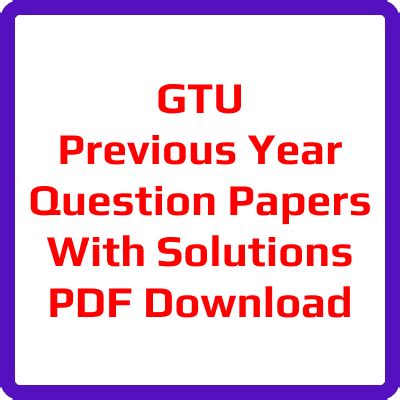 paper solution of gtu question papers PDF