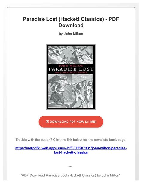 paradise lost hackett classics Doc