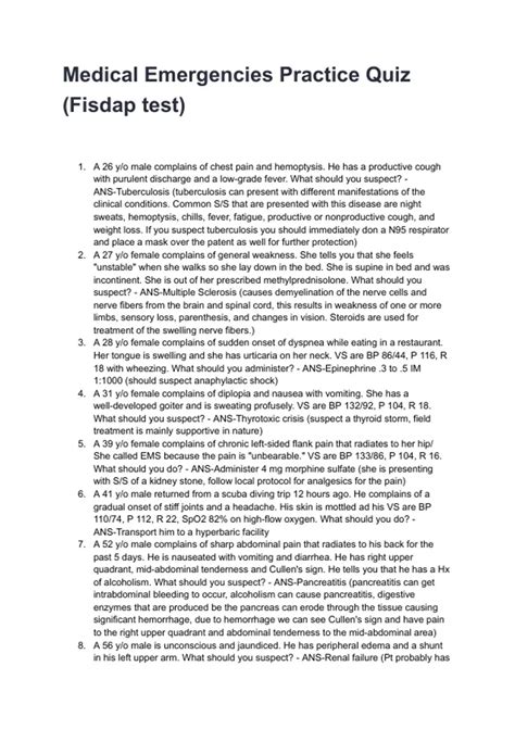 paramedic fisdap test answers Reader