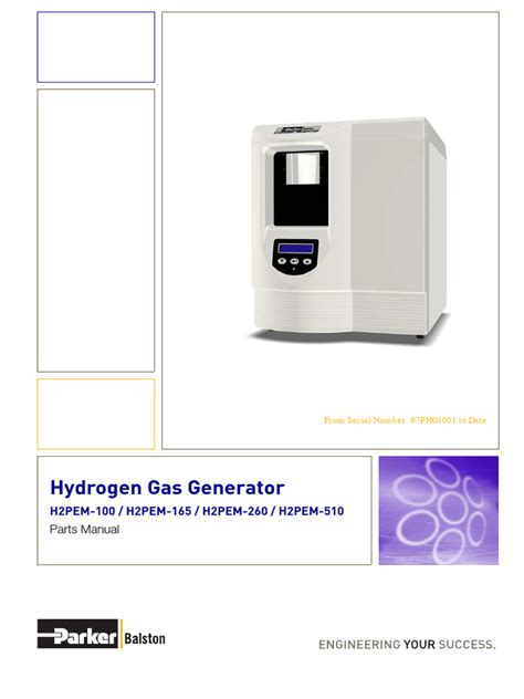 parker hydrogen generator user manual PDF