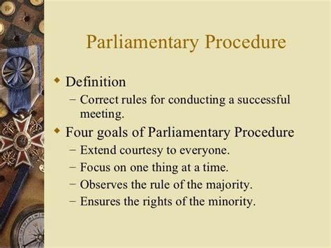 parliamentary rules and procedure