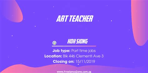 part time art teacher jobs singapore