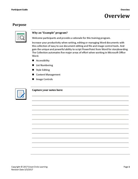 participant guide word document templates PDF