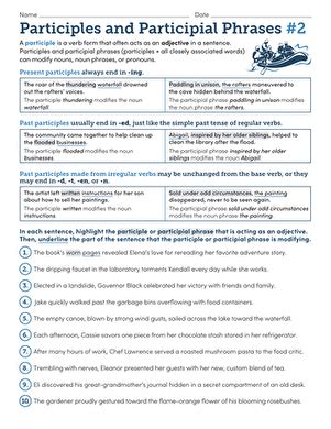 participles and participial phrases holt answers PDF