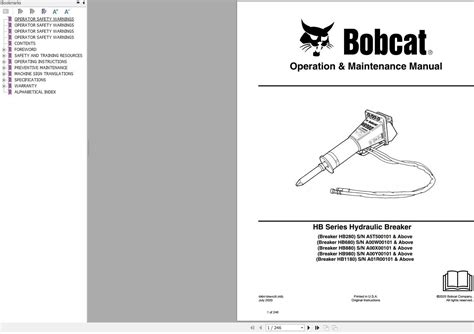 parts manual bobcat hydraulic breaker Kindle Editon