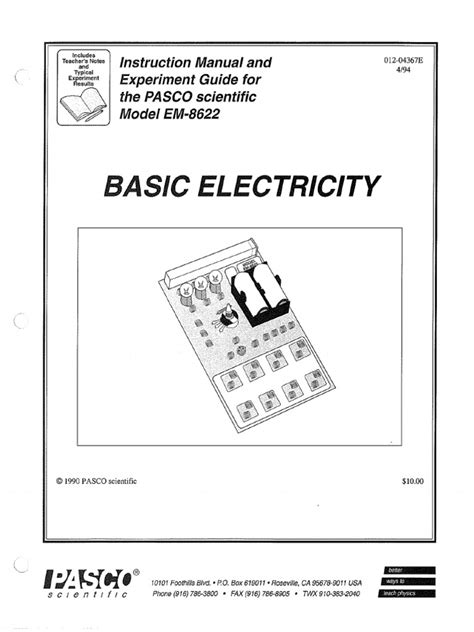 pasco scientific basic electricity answers Ebook Kindle Editon