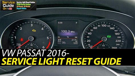 passat service light reset Reader