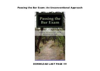 passing the bar exam an unconventional approach Doc