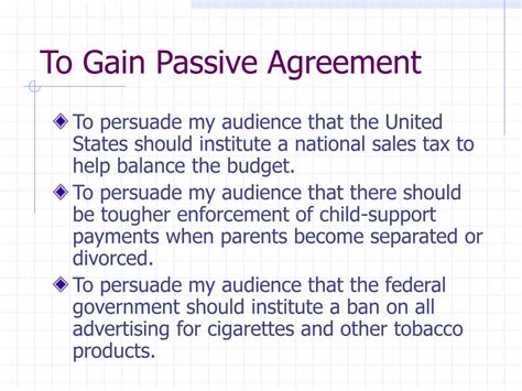 passive agreement