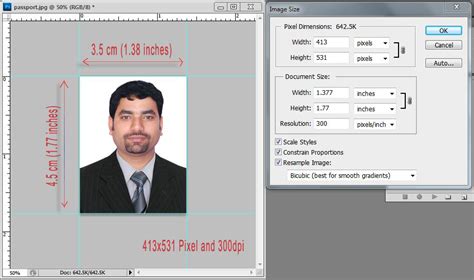 passport size photo pixels