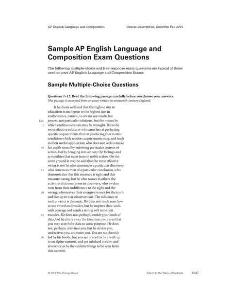 past ap lang exams