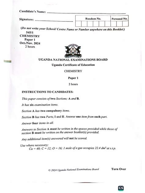 past papers uneb uce PDF