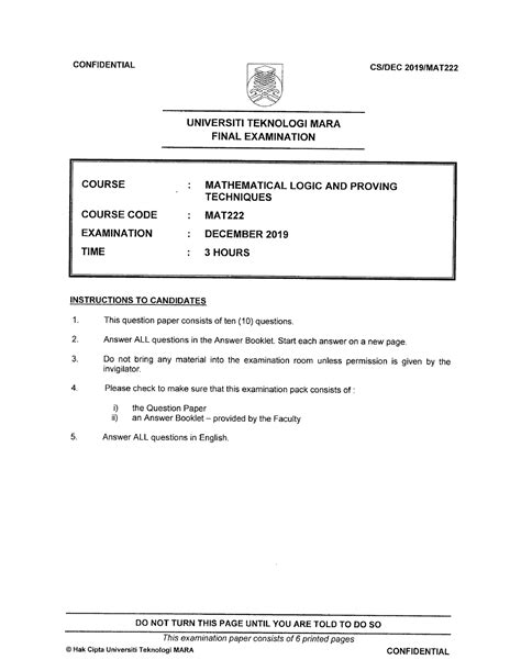 past year exam paper uitm answer Doc