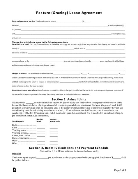 pasture lease agreement home oregon state university free PDF