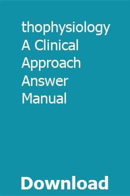 pathophysiology a clinical approach answer manual Doc