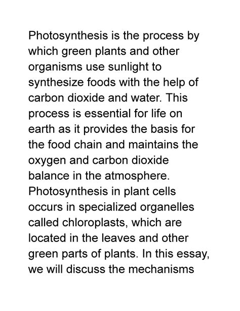 pathways of photosynthesis essay Doc