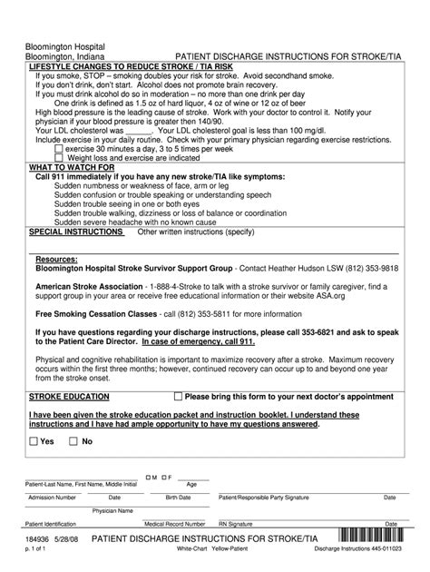 patient discharge instructions template pdf Reader