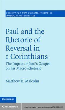 paul and the rhetoric of reversal in 1 corinthians volume 155 Ebook Doc