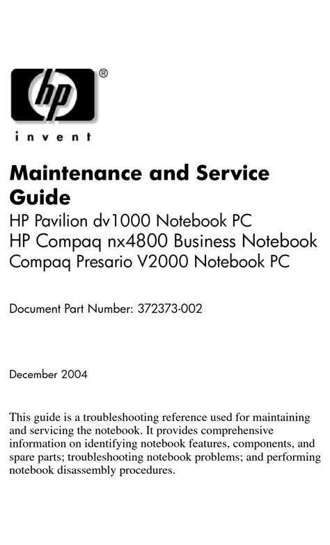 pavillion dv1000 service manual download free Epub