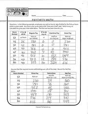 paycheck math answers key Doc