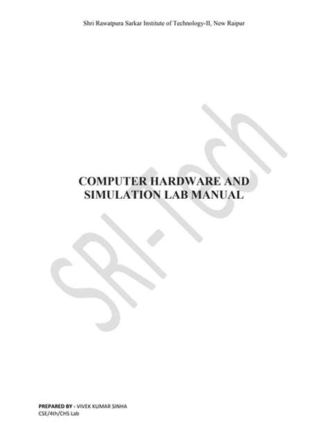 pc hardware lab manual pdf PDF