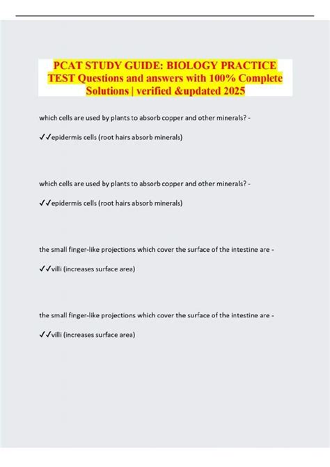 pcat biology study guide PDF