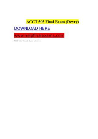 pdf acct 505 devry final exam answers ebook online 49492 Epub