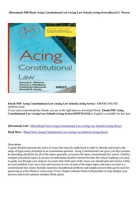 pdf acing constitutional law acing law Epub