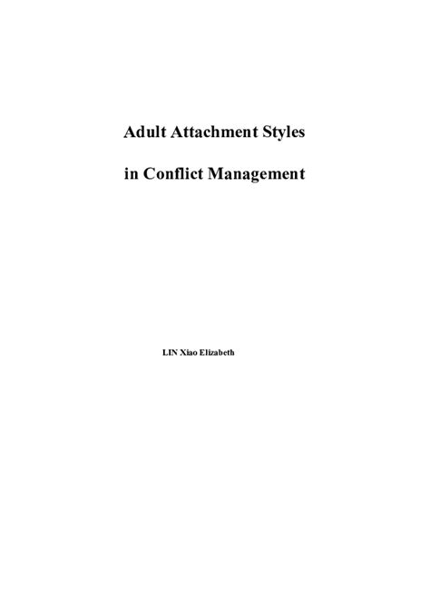 pdf adult attachment conflict style and Ebook Doc