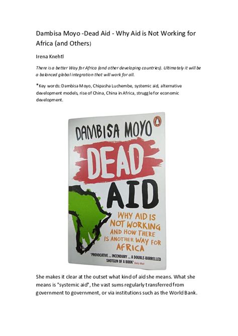 pdf dead aid why aid is not working and Epub